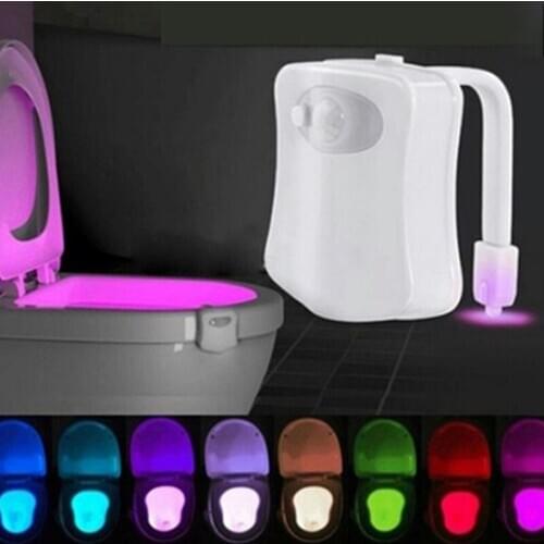 Smart PIR Motion Sensor Toilet Seat Night Light 8/16 Colors Waterproof Backlight For Toilet Bowl LED Luminaria Lamp 2021