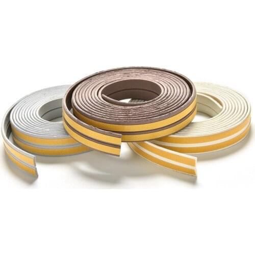 2.4m Glass Seal Adhesive Draught Excluder Strip Window Door Sealing Tape Adhesive Tape Rubber Weather Strip For Hardware Tools