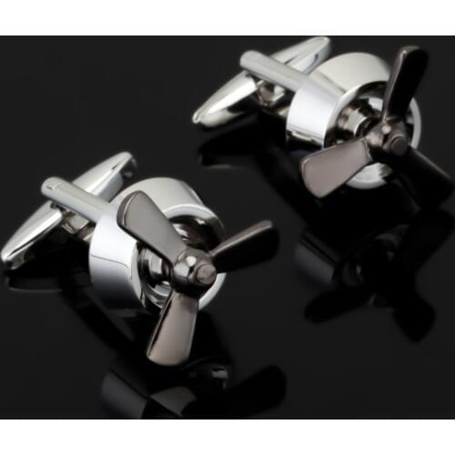High Quality French Style Black propeller Cufflinks For Mens Shirt Brand suit Cuff Buttons Top sale Cuff Links aviator Jewelry