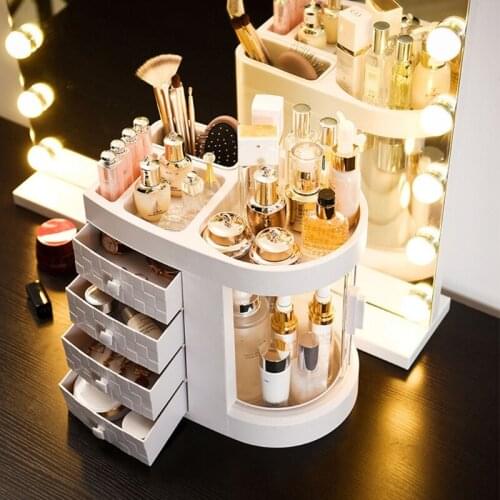 Makeup Storage Box Made by Plastic Durable and Strong Not Easy to Break 3 Colors to Choose Exquisite Design Can Be Decor