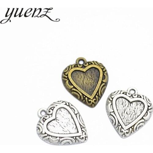 YuenZ 15pcs Antique Hearts Charms Metal Pendants for Jewelry Making Necklace Bracelet DIY Jewelry Findings 20*17mm A51