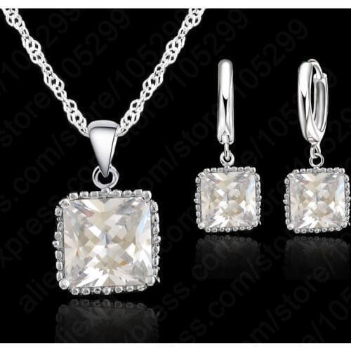 2020 New Arrival Wedding Jewelry Sets Cubic Zirconia CZ 925 Sterling Silver Jewelry Set Gift Free Shipping