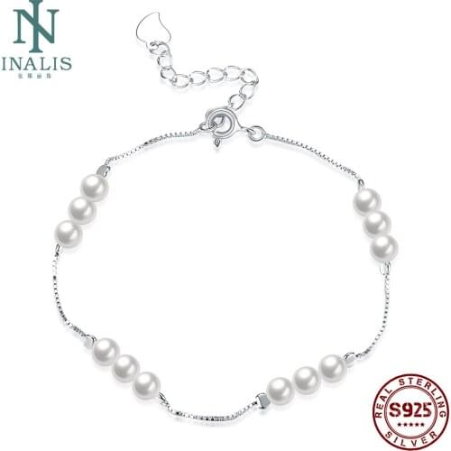 Bracelets For Women 925 Sterling Silver Shell Pearl Bracelet Wedding Bride Simple Fine Jewelry Hand Charm Bracelet Accessory