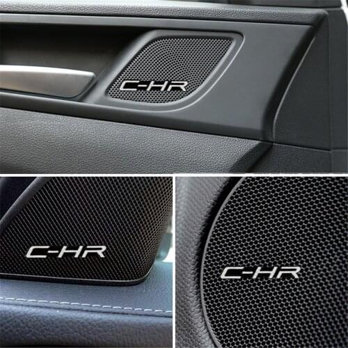 10pcs car audio decorate 3D Aluminum Badge Emblem Sticker For Toyota CHR C-HR 2017 2018 Accessories Car Styling
