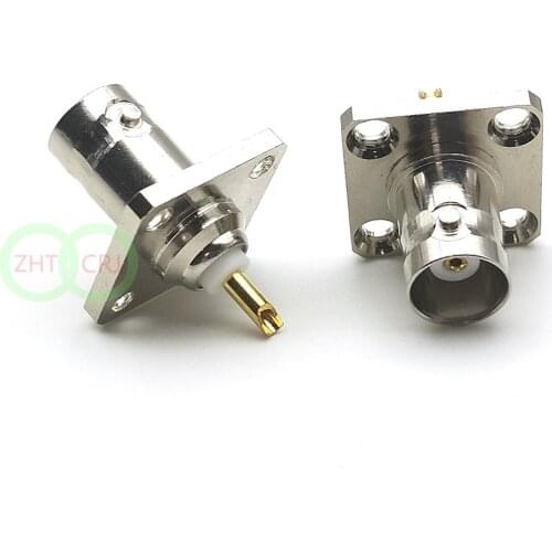 20pcs copper BNC Female Jack with 4 hole Flange Panel Chassis Mount Solder adapter CONNECTOR