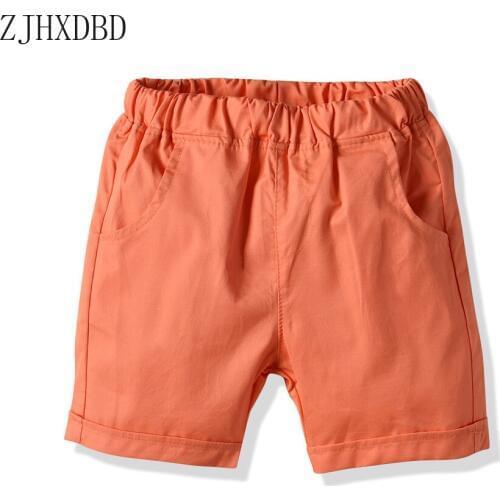 2020 Orange Solid Shorts Boys Kids Trousers Boys Casual Shorts Middle-aged Baby Woven Summer Shorts Childrens Clothing Pants