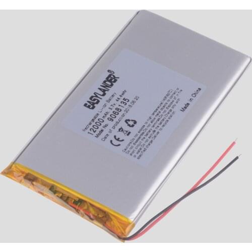 3pcs/Lot 9068135 3.7V 12000mAh lithium Li ion polymer rechargeable battery For Tablet PCs PAD DVD Naptop speaker 0968135