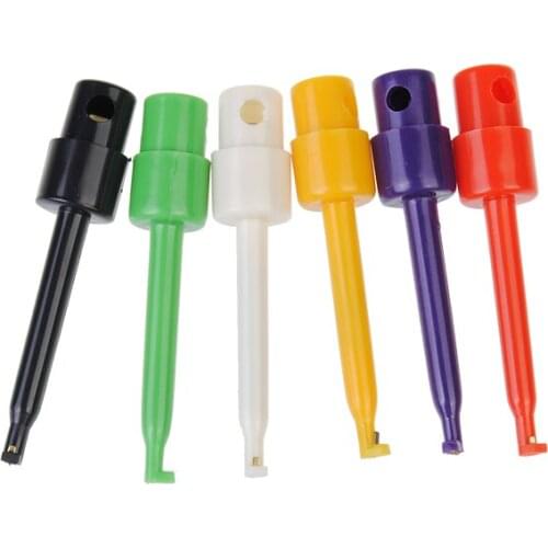 6Pcs Multimeter Lead Wire Kit SMD IC Hook Test Clip Probes Cable