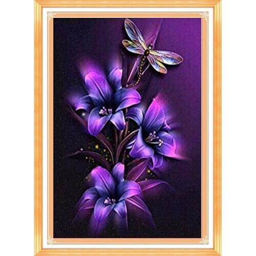 LaoJieYuan DIY Full Square Diamond Painting Flower Diamond Embroidery Rhinestone Picture Diamond Mosaic Gift DropShipping