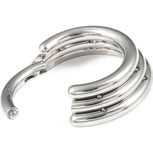 ASTM F136 Titanium 3 Layers Stacked Hinged Segment Ring Body Jewelry