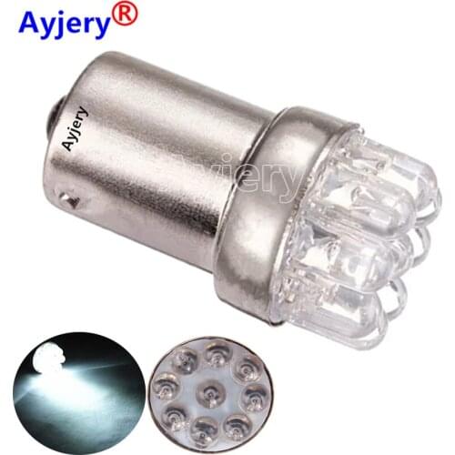 AYJERY 300pcs 12V S25 1156 BA15S P21W 1157 P21/5W BAY15D 9 LED Car Turn Tail Signal Light Bulb Brake Parking Lights Reverse Lamp