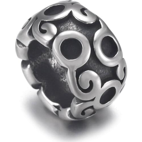 Stainless Steel Drum Bead Polished 8mm Large Hole Metal Beads Bracelet Charms for DIY Jewelry Making Accessories