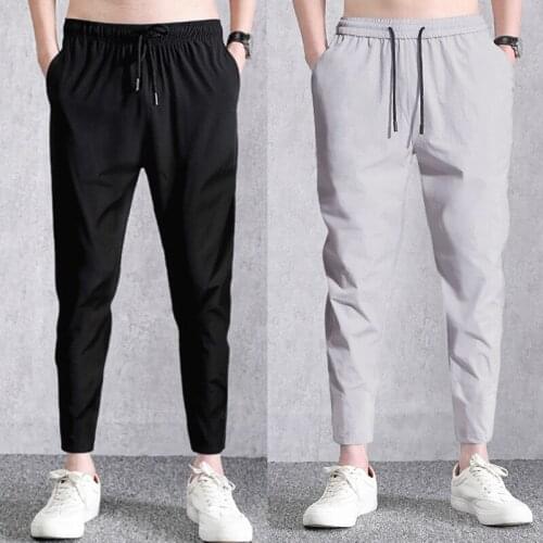 Mens Punk Cargo Pants Male Joggers Trousers Side Pockets Pencil Pants Fashion Streetwear Hip Hop Jogger Drawstring Sweatpants