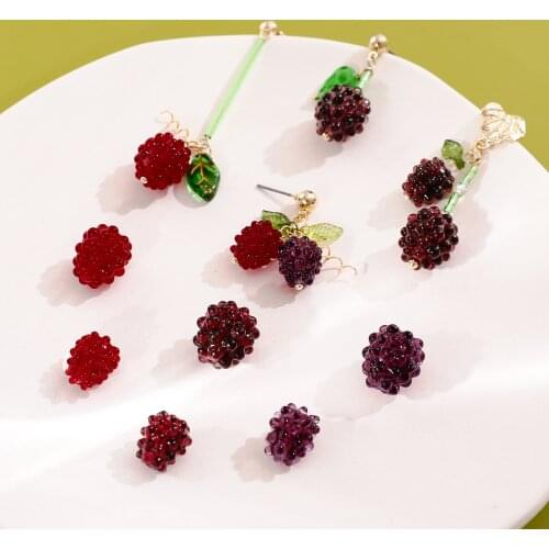 Fruit Raspberry Raspberry Grape Mulberry Glass Bead DIY Handmade Hairpin Jewelry Necklace Earrings Accessories Material