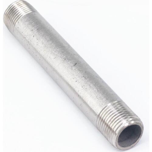 3/8" BSP Equal Male Thread Length 100mm Barrel Nipple 304 Stainless Pipe Fitting Connector Coupler water oil air