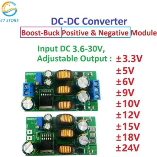 DC3.6-30V 20W Boost-Buck Dual Output Voltage Module Adjustable Output DC Step-up Step-down Converter Board Power Supply Module