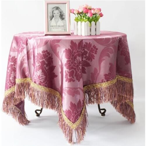 European high-grade purple foreign trade pastoral coffee table rectangular table Bubu arts roundtable tablecloths round tableclo