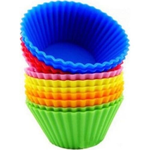 Food Grade Silicone Cupcake Moulds Muffin Moulds Cupcake Cases Non-Stick Heat Resistant Baking Molds