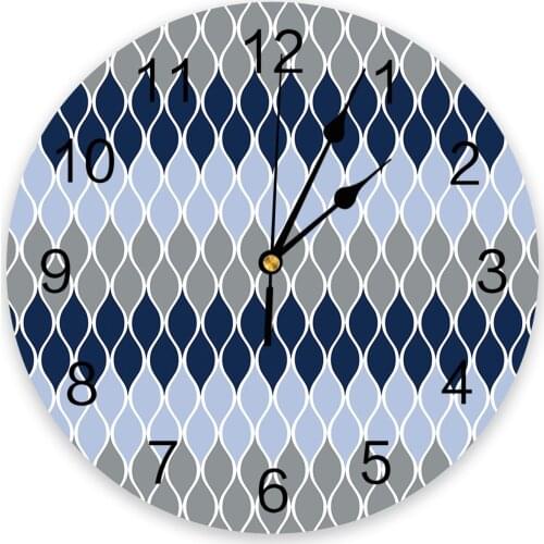 Geometric Blue Grey Medieval 3D Wall Clock Modern Design Living Room Decoration Kitchen Clock Art Wall Watch Home Decor