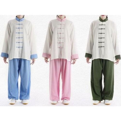 Cotton& linen Tai chi suit men&women Summer&Spring costume kung fu clothing martial arts uniforms