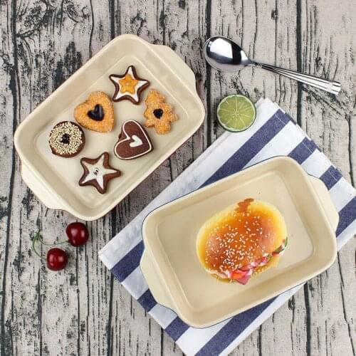 AQJ Original Design Nordic Home Style Ceramic Dish Dinner Plates Decoration Dessert Tray Grilled Cheese Plate For Oven