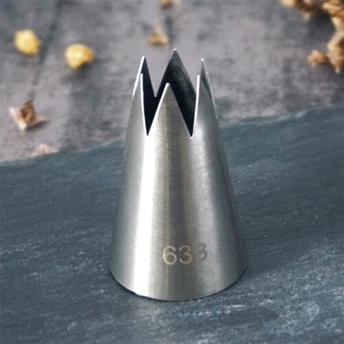 #633 Piping Nozzle Cake Decorating Tools Stainless Steel Icing Nozzles Cream Pastry Nozzles Large Size Open Star Tips