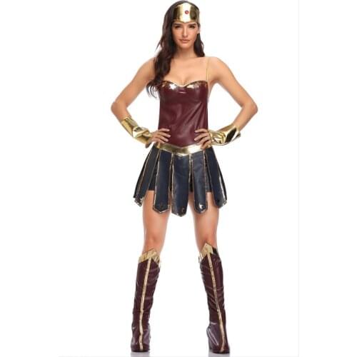 Halloween Wonder Girl Princess Costume Justice Women Bodysuit Superhero Supergirl League Mulher Maravilha Fancy Dress