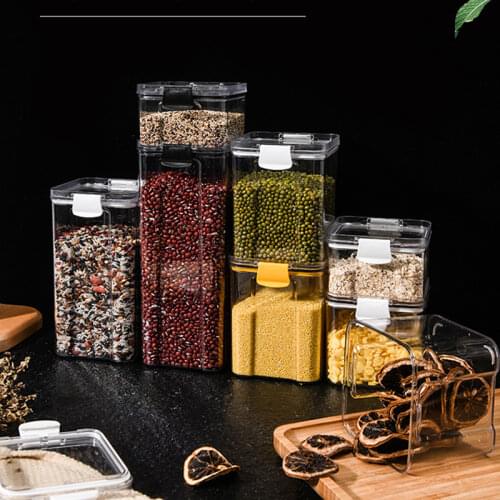 Kitchen storage box food Transparent Food Canister Keep Fresh New Clear Container Different Capacity Plastic Sealed Cans