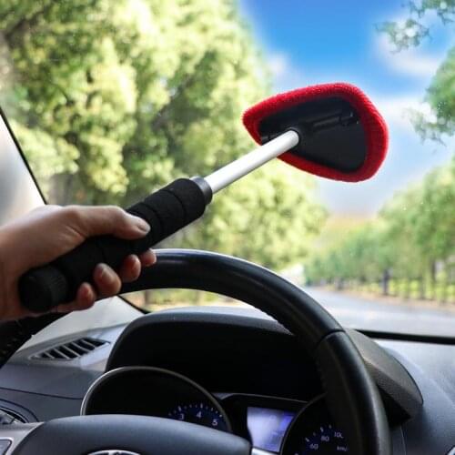 Car windshield brush Telescopic microfiber 180°rotating Triangle cleaning brush window scraping mist Wiper Car Accessories