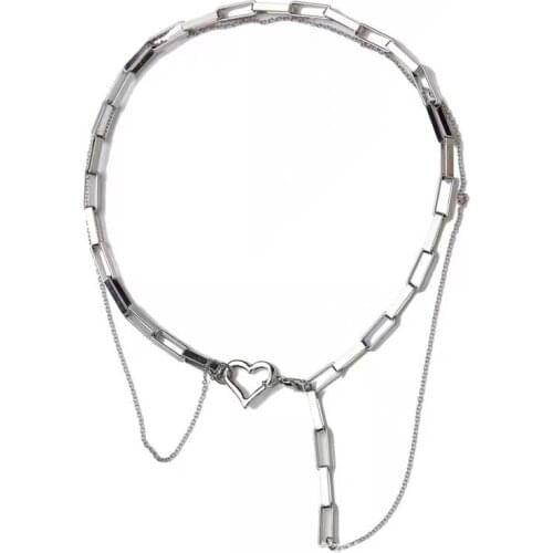 2021 Trendy Heart desgin Link Necklace Chain Choker Necklace for Women Accessories Fashion Jewellery