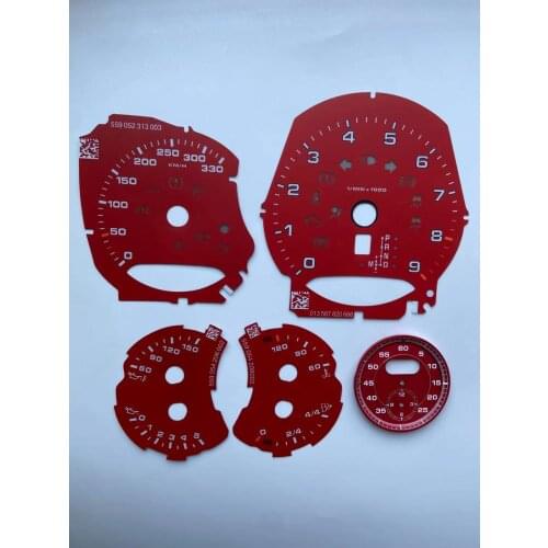 Gauge Faces Set For Porsche 911 991 Instrument Cluster 9000RPM + Dial Clock Chrono Gauge Overlay