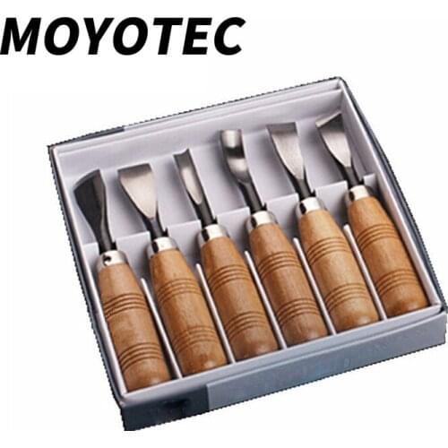 MOYOTEC 6pcs/set Wood Carving Knife Cutter Set DIY Hand Tools Woodpecker Carving Knife Woodworking Tools