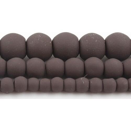 4/6/8mm Natural Matte Dark Brown Rubber Hematite Stone Round Loose Spacer Beads for Fashion Accessories Jewellery Making 15inche