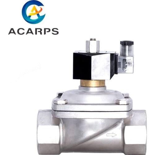 2" Normally Open Stainless Steel Solenoid Valve IP65 Pipe Control Switch Valve Water Valve 220V 110V 24V 12V
