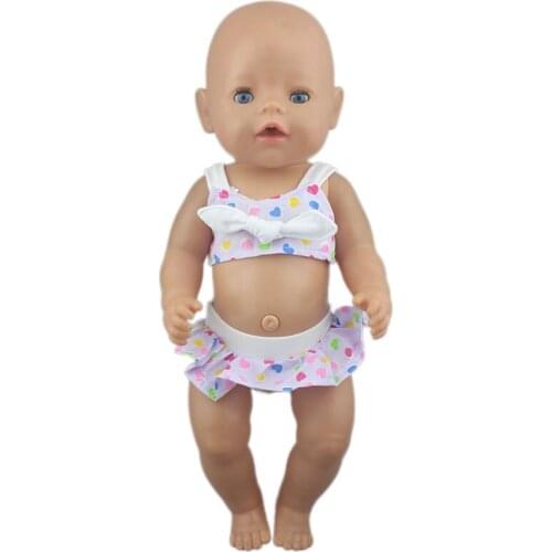2020 New fashion Bikini Doll Clothes Wear fit17inch 43cm Baby Doll Clothes and Accessories Children best Birthday