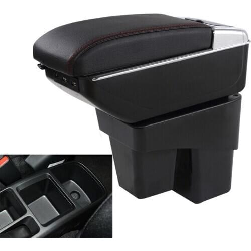 For Honda Fit Jazz 2nd generation armrest box central Store content Storage box with cup holder ashtray USB interface 2015-2018