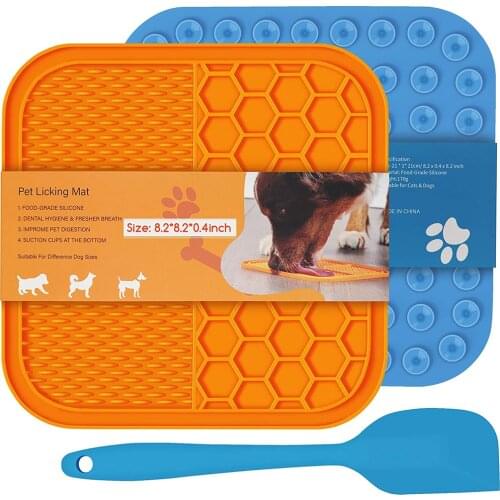 Dog Lick Mat Training Pet Slow Food Suction Cups Silicone Pad Portable Anxiety Relief Cat Bath Distraction Lick Plate Products