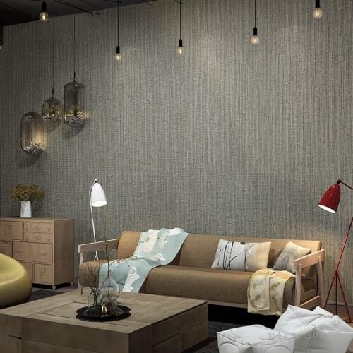 Modern Simple Stripe Wallpaper 3D Linen Texture Dark Grey Non-Woven Wall Papers Living Room Bedroom Study Background Wall Decor