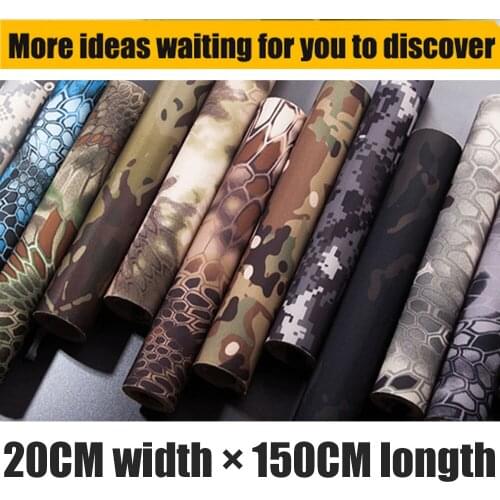 20cm x 150cm Tactical Camouflage self-adhesive cloth High Quaity Waterproof Elastic Tape Airsoft Gun Military Sticker Cloth