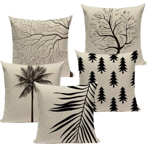 Nordic style Woven Color Flower Tree Sofa Bed Cushion Decorative Throw Pillow Square Sofa Printed Pillow Cover