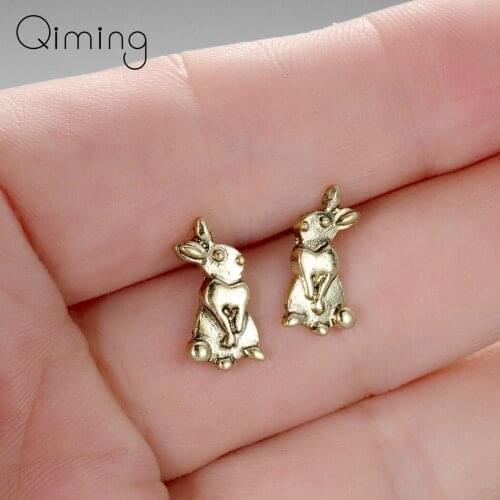 Rabbit Bunny Stud Earrings Women Cute Silver Cute Animal Fashion Vintage Earring Studs Jewelry Dropship