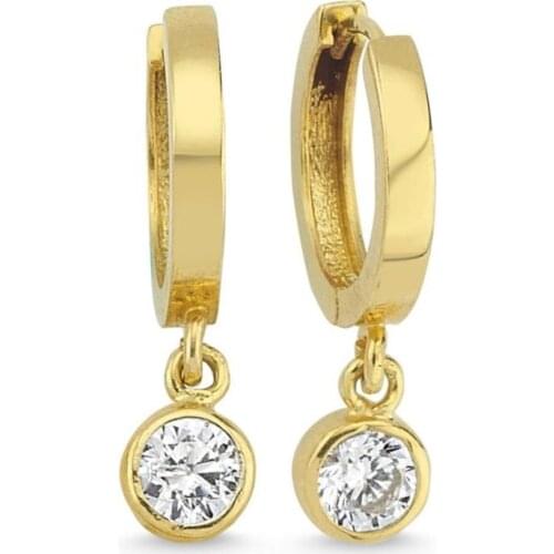 Gold Solitaire Earrings TTGKPA06-Certified 14K Gold-A perfect gift for your Loved Ones-Ephesus Gold & Diamond