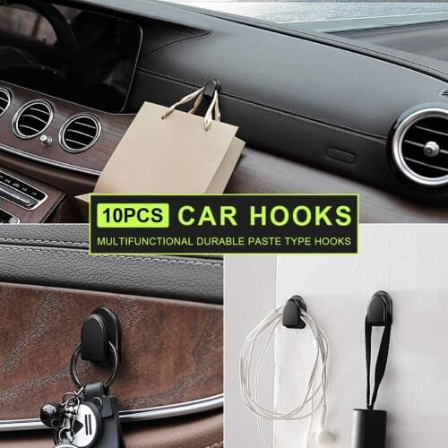 10Pcs Car Hooks Hidden Organizer For USB Cable Headphone Key Storage Self Adhesive Wall Hook Hanger Auto Home Fastener Clip