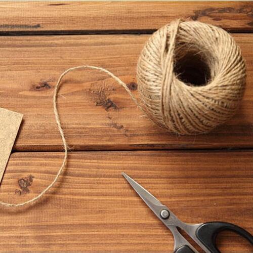 100M 1mm Natural Textured Hessian Jute Twine String Tag Label Hang Rope Wedding Home Woven Decorative DIY Crafts