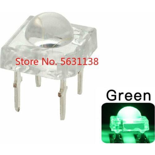 100pcs F5 5mm Green LED Piranha DIP-4 Super Flux Transparent Ultra Bright Water Clear Lens Lamp 4 Pin Light Beads chip led cree