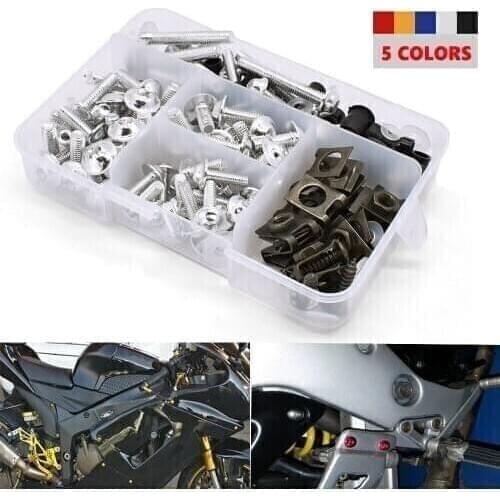 175PCS Motorcycle Fairing Bolts Screw Aluminum Bodywork Screws Nut Kit For Yamaha BT1100 bt 1100 TRX850 XJ6 DIVERSION FZR400