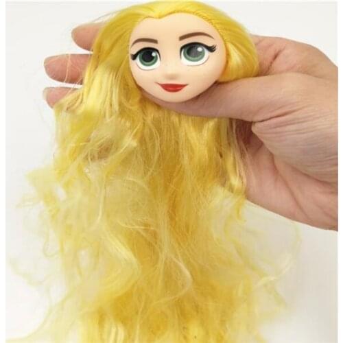 2pcs/lot Cute Princess Long Hair Doll Head Make Up Doll Head Toys Girl Birthday Gift Collection
