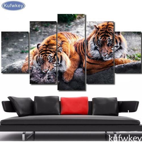 5 piece Bengal Tiger African Animal,DIY Diamond Embroidery,Diamond Painting,Diamond mosaic,cross-stitch,pictures of rhinestones