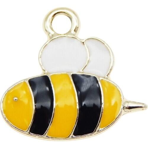 5pcs Cute Alloy Bees 17m For Keychain Earrings charm jewelry making crafting Accessories fashion Necklace pendant Animals Gift