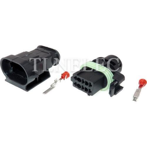 6 Pin 3mm Way Male Female Sealed Black Plastic Waterproof Automobile Electric Connector Vehicle Harness Plug